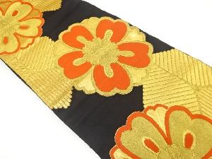 アンティーク　八重桜に若松模様織り出し袋帯（着用可）